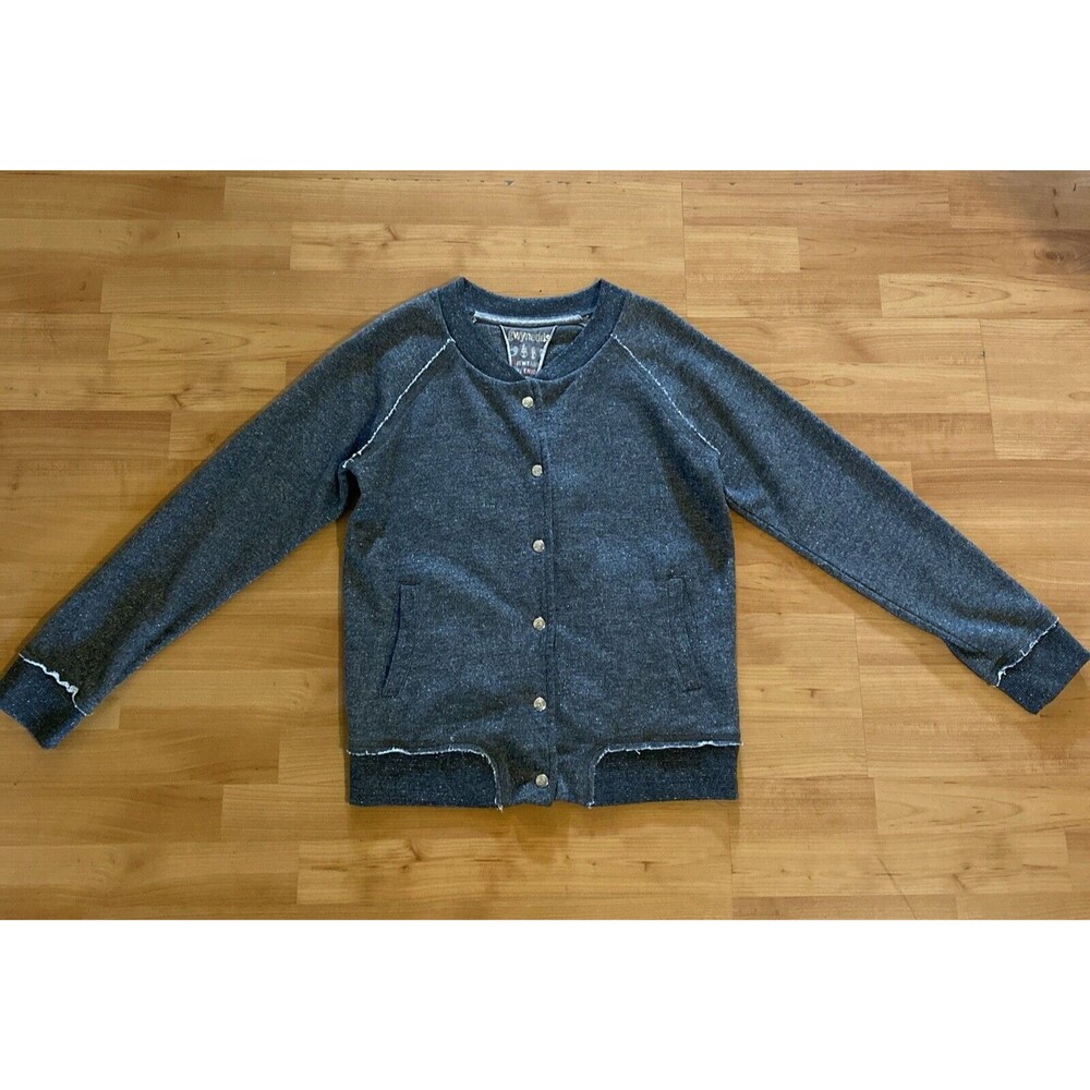 Gwynedds Grey Metallic Jacket Bomber Sweatshirt -Size Large